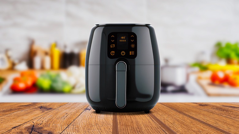 air fryer on wooden table