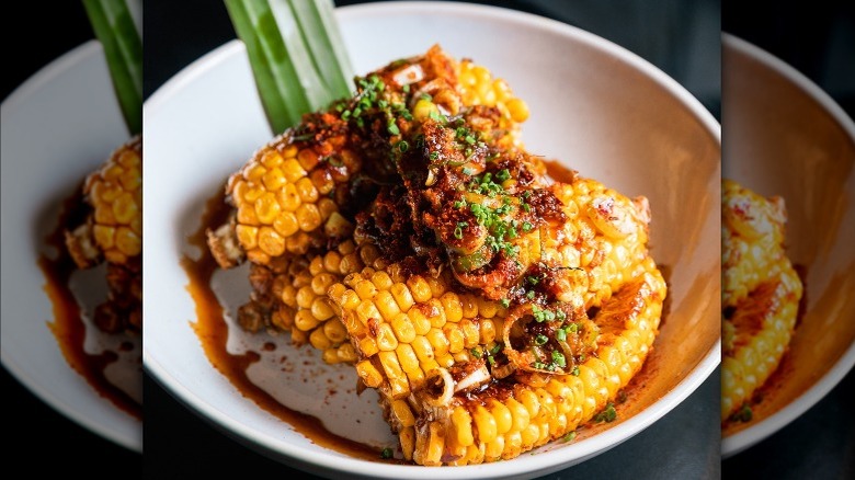 corn with fried shallots