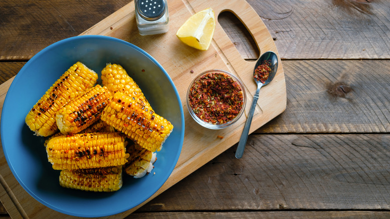 pepper flakes on corn