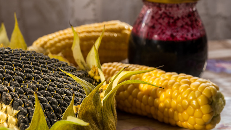 corn with jam jar