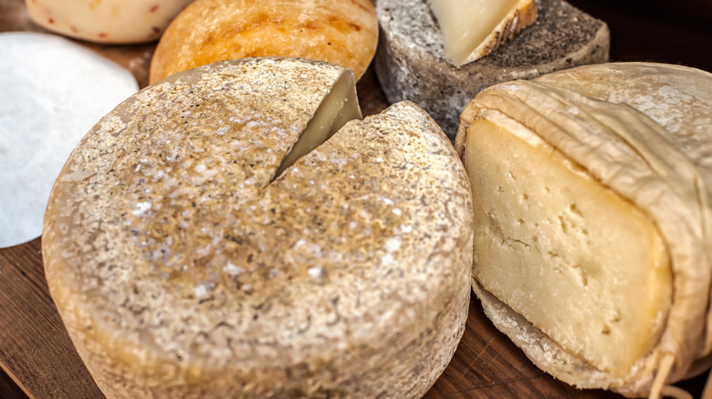 Aged cheese wheels