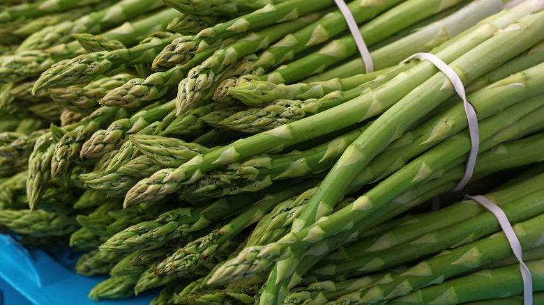 bunches of green asparagus