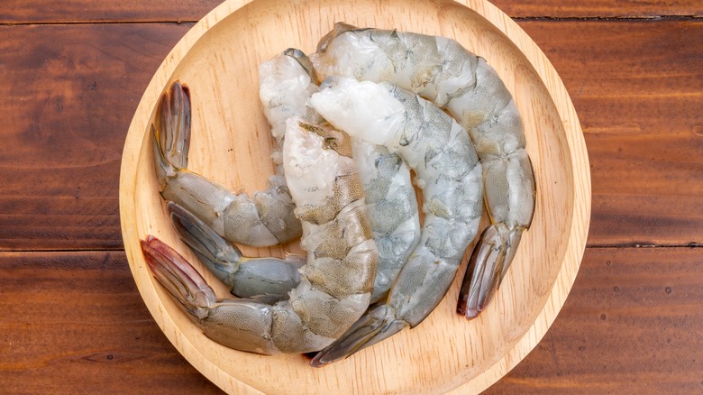 Plate of banana prawns