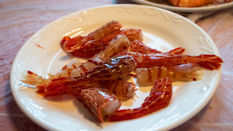 Plate of coonstriped shrimp