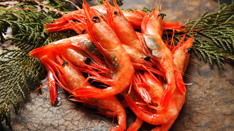 Pile of red shrimp