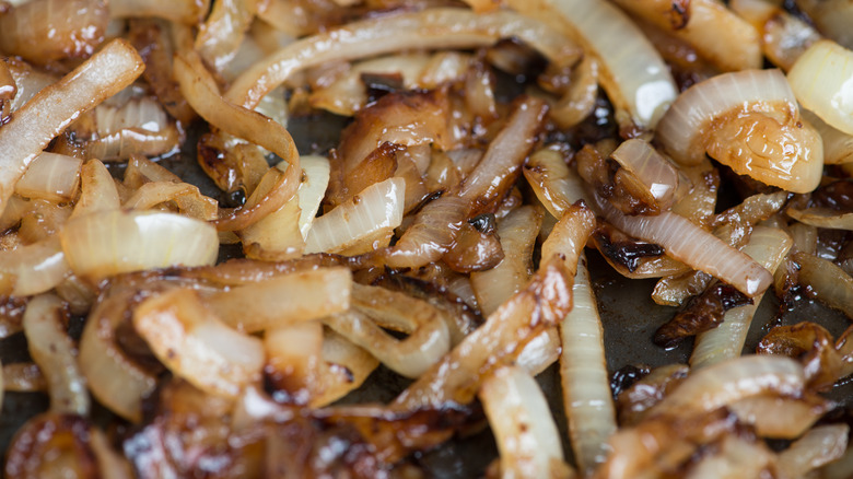 close up of caramelized onions