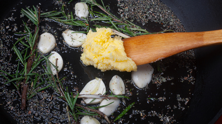 butter with garlic and herbs