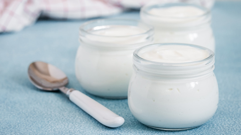 jars of homemade yogurt