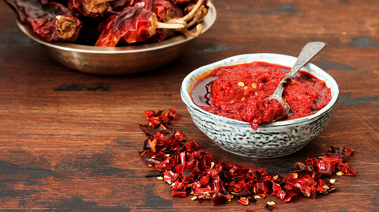 Bowl of harissa paste