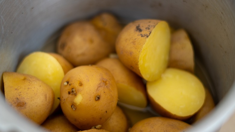 Potatoes in a pressure cooker