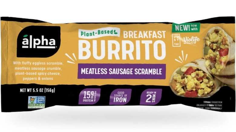 Alpha Foods meatless breakfast burrito