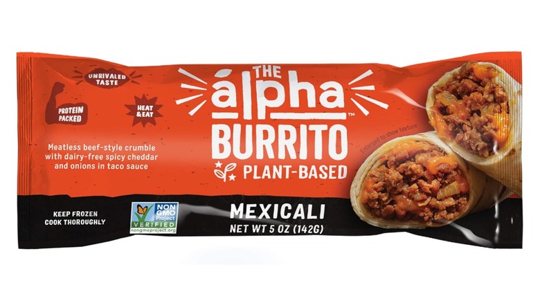 Alpha Foods vegan Mexicali burrito