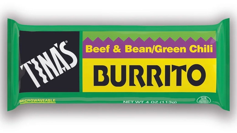 Tina's beef and bean burrito