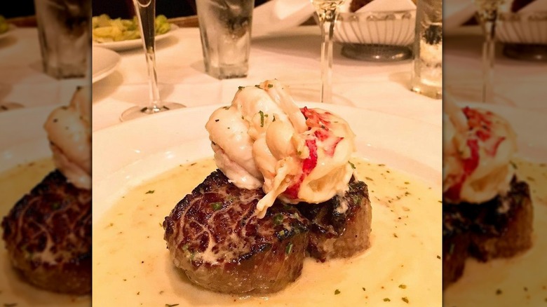 Surf and turf on plate