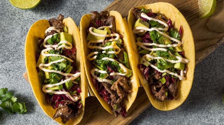 Beef tacos on board