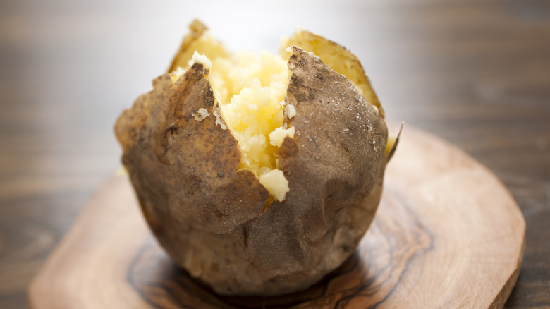 Opened baked potato