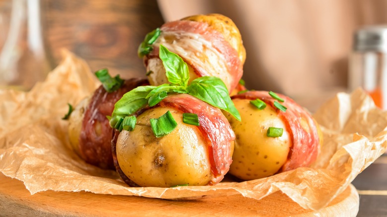 Bacon-wrapped potatoes