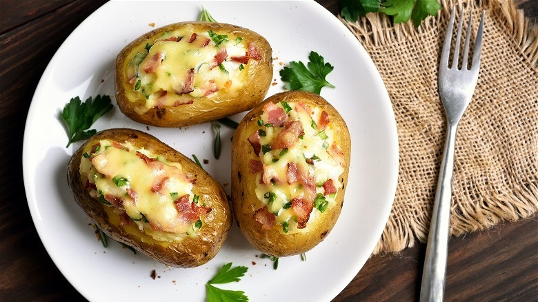 Twice-baked potatoes with cheese