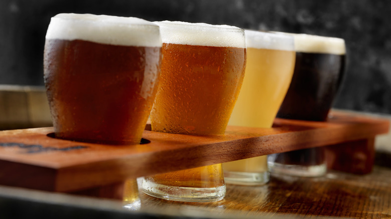 rows of beer in tray