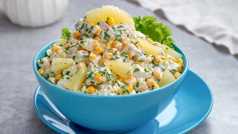 Potato salad with pineapple