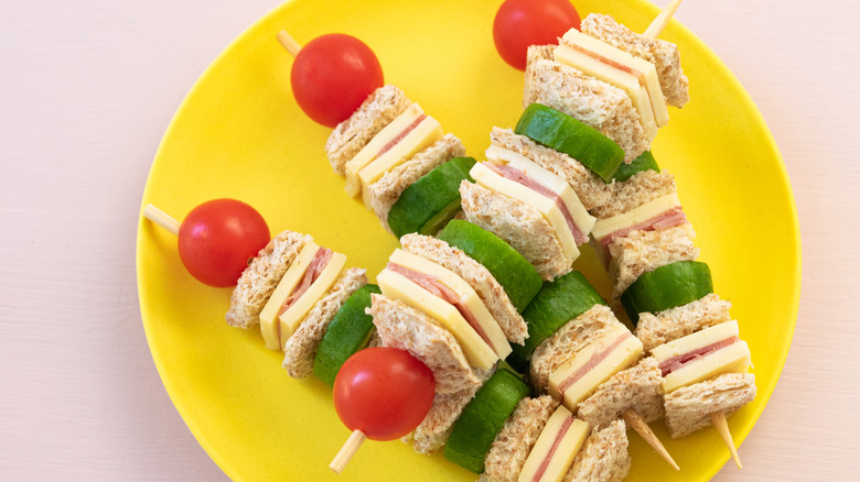 Ham and cheese kabobs