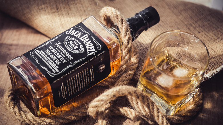 Jack Daniels bottle with rope