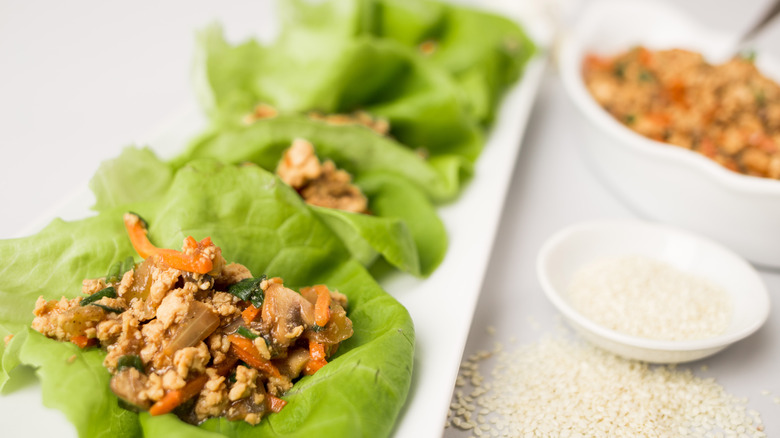 platter of lettuce wraps