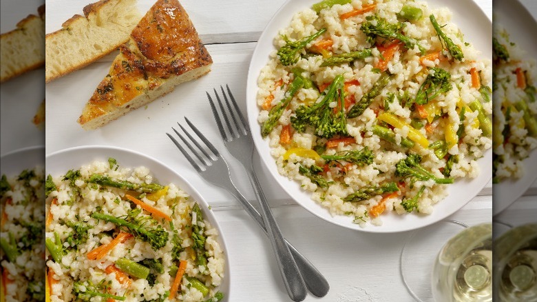 rice with vegetables on plates