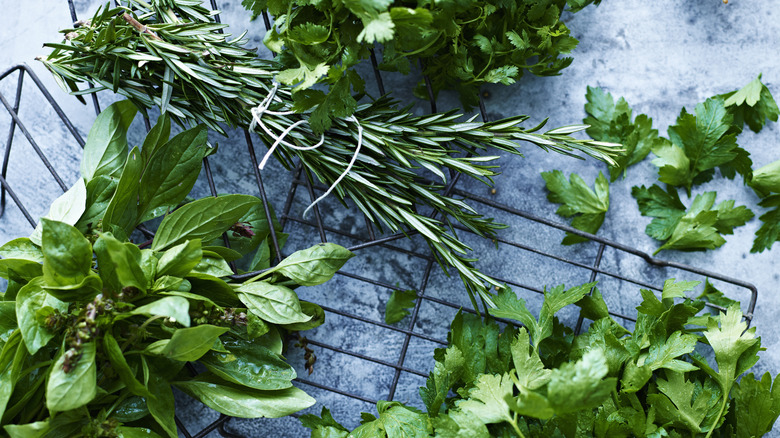 Assorted fresh herbs