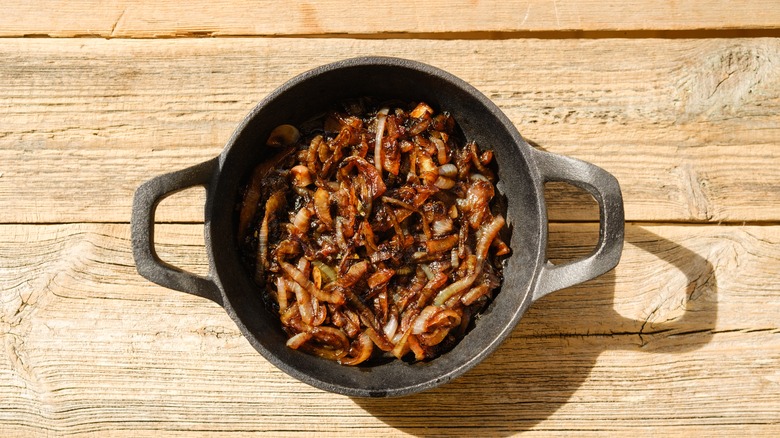 Pan of caramelized onions