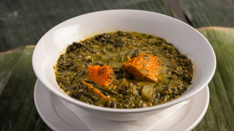 bowl of callaloo soup