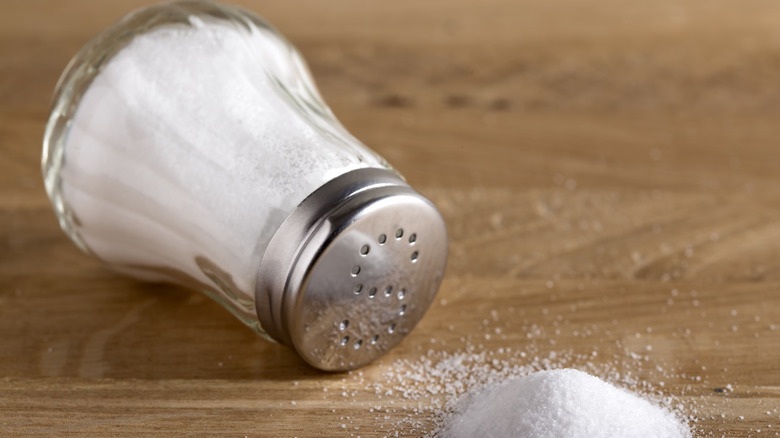 Salt Shaker with Spilled Salt