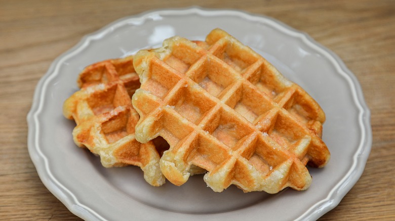 Waffles on plate