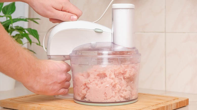 Ground chicken in food processor