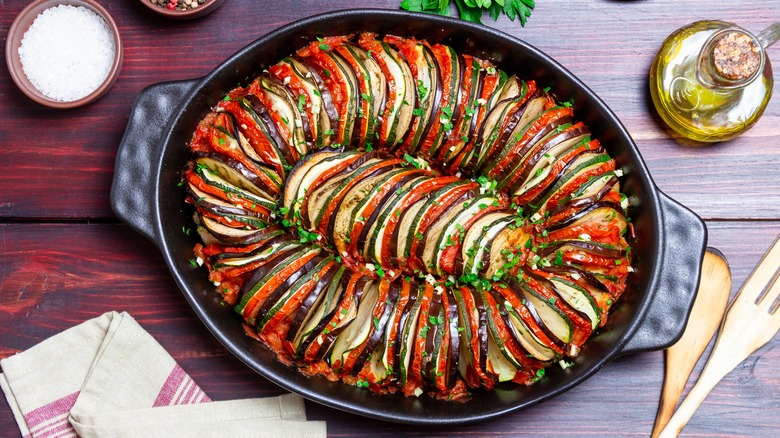 ratatouille in cast iron pot