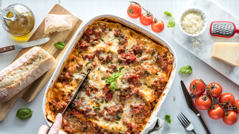 Lasagna with fresh Italian ingredients