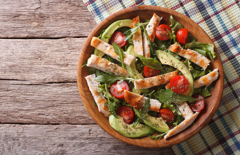 Chicken and Arugula Salad With Apples, Avocados, and Walnuts Recipe