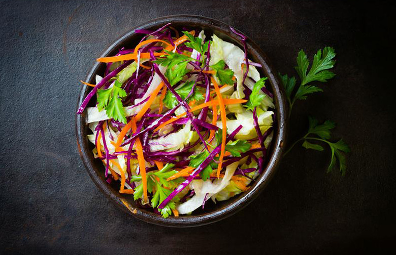 Asian Kale Slaw With Miso Ginger Dressing