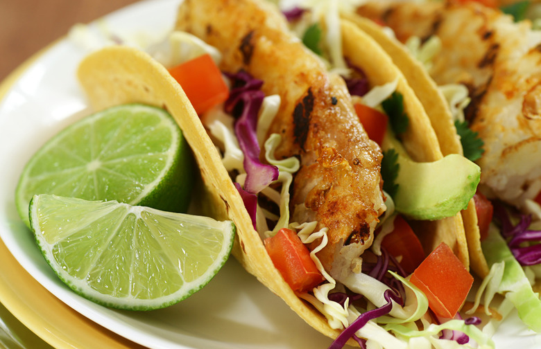 Grilled Fish Tacos With Lime Cabbage Slaw