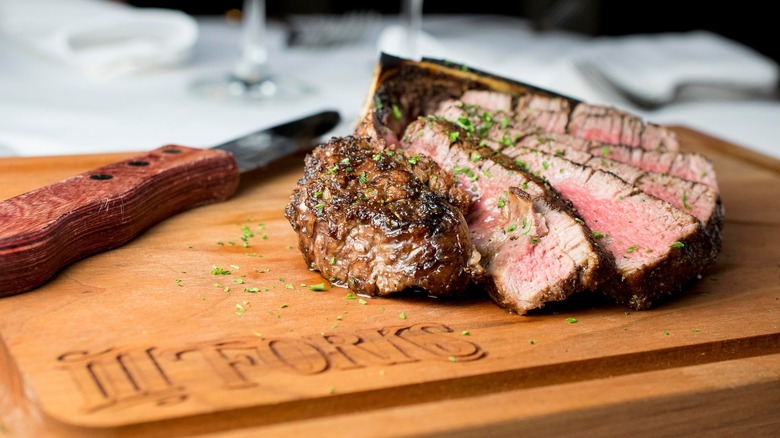 Steak on a cutting board