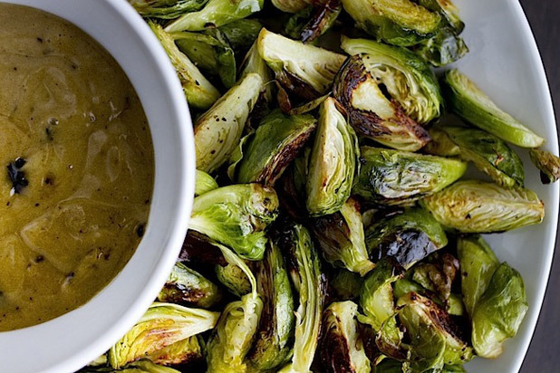 Crispy Brussels Sprouts with Black Garlic Aioli Recipe