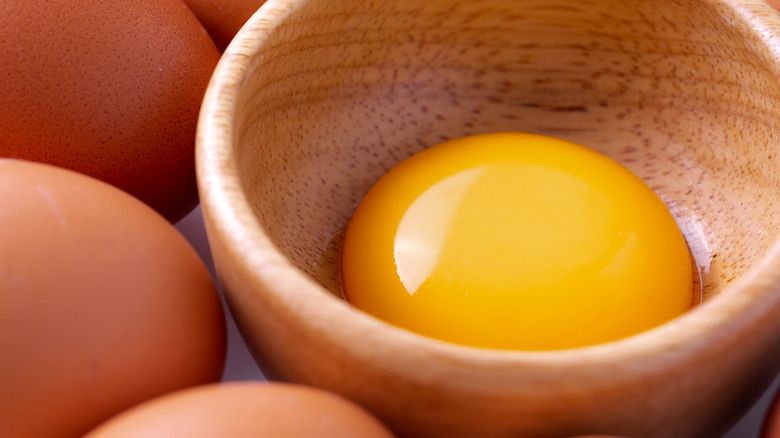 egg yolk in a bowl