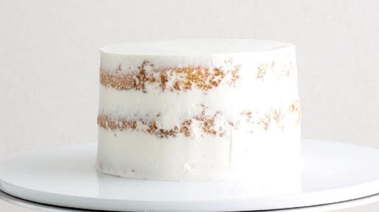 Crumb coated white cake