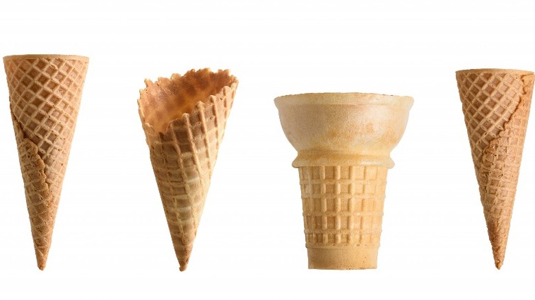 Empty ice cream cones