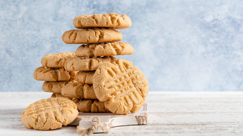 Stacked peanut butter cookies