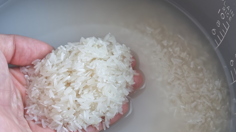 Washing rice