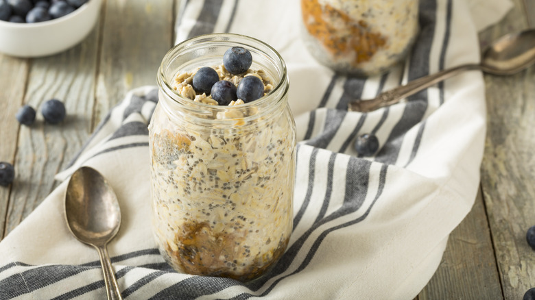 oatmeal in mason jar