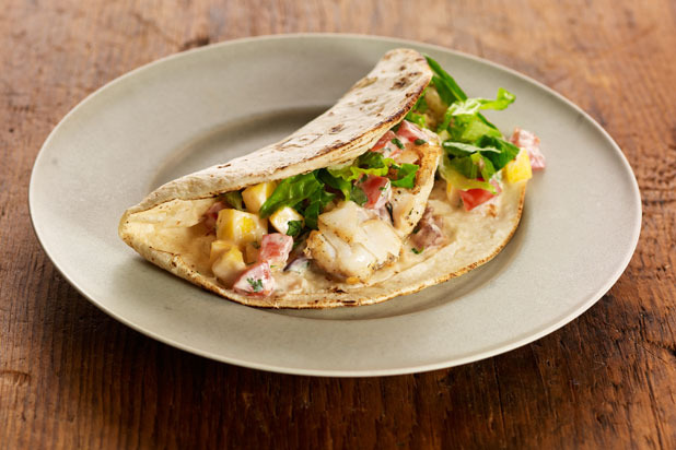 Fish Tacos with Chobani-Mango Salsa