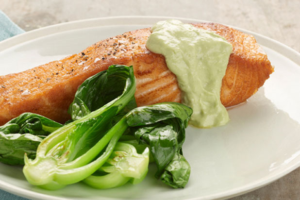 Grilled Salmon with Yogurt Wasabi Sauce