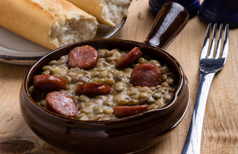 Italy: Cotechino con Lenticchie